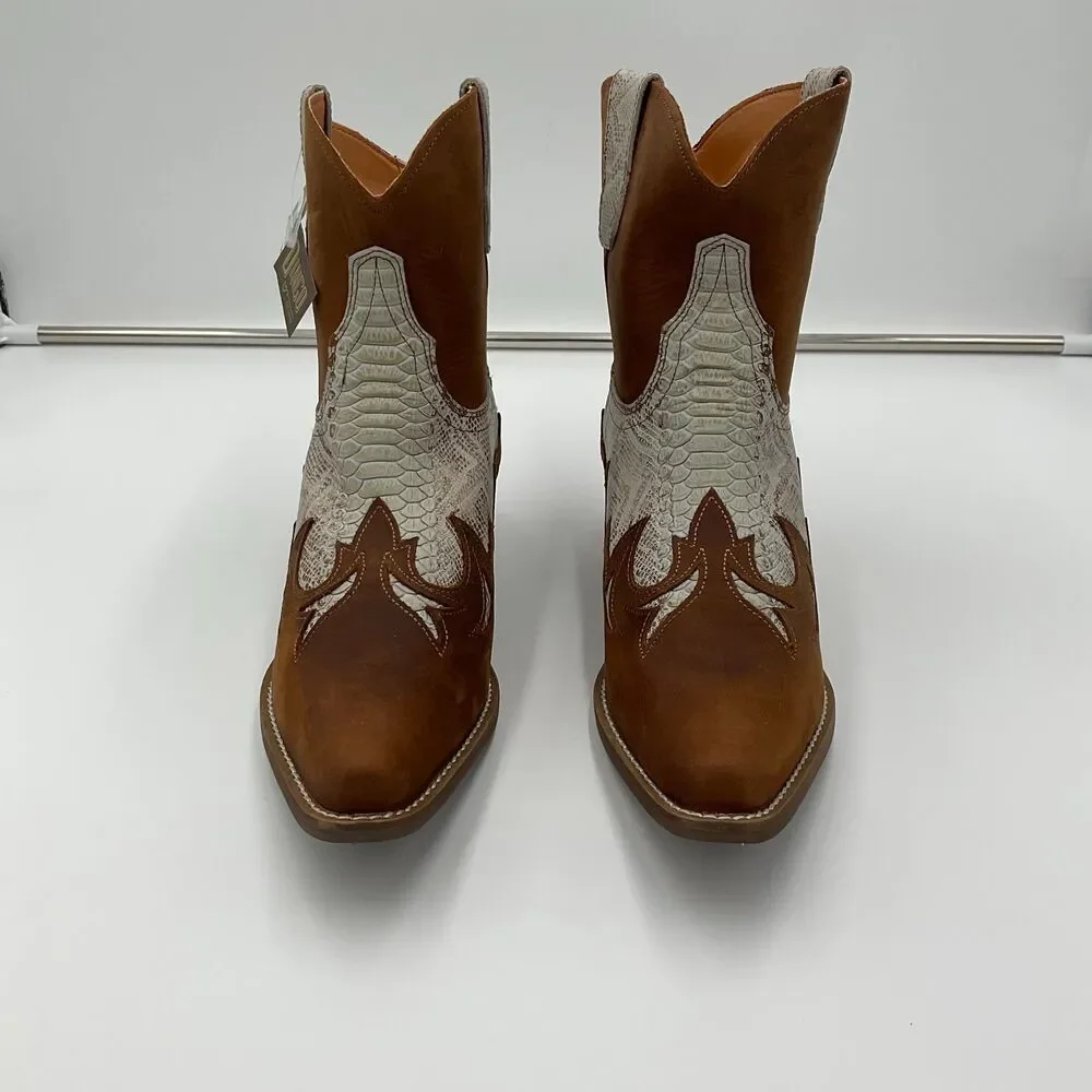 Dingo Womens Cobra Kiss Western Cowgirl Snakeskin Boots Size‎ 11 Leather Ankle